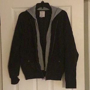 Sporty black windbreaker